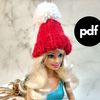 Knit Hats for Barbie doll Knitting pattern PDF