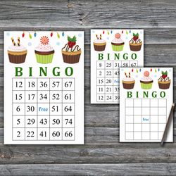 Christmas bingo game card,Christmas cake bingo,Christmas Bingo Printable,Holiday Bingo Cards,INSTANT DOWNLOAD--50