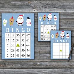 santa bingo game,christmas bingo game card,christmas bingo printable,holiday bingo cards,instant download--53