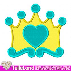 Princess Crown Tiara Girl Baby Design Applique for Machine Embroidery