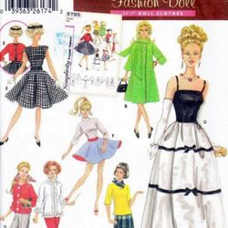 PDF Copy Vintage Simplicity 5785 Pattern Clothes for Barbie Doll and Fashion Dolls 11 1\2 inch