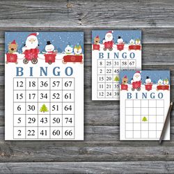 Santa claus bingo game,Christmas bingo game card,Christmas Bingo Printable,Holiday Bingo Cards,INSTANT DOWNLOAD--56