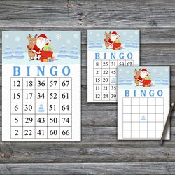 Santa Rudolf bingo game,Christmas bingo game card,Christmas Bingo Printable,Holiday Bingo Cards,INSTANT DOWNLOAD--57