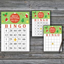 merry christmas bingo game,christmas bingo game card,christmas bingo printable,holiday bingo cards,instant download--58