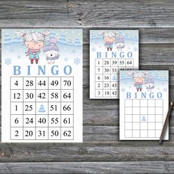 Polar bear bingo game card,Christmas bingo game card,Christmas Bingo Printable,Holiday Bingo Cards,INSTANT DOWNLOAD--72