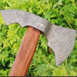 Handmade Damascus Steel hatchet Tomahawk Hunting Viking Axe