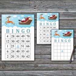 Santa carriage bingo game card,Christmas bingo game card,Christmas Bingo Printable,Holiday Bingo,INSTANT DOWNLOAD-77