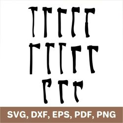axe svg, axes svg, axe dxf, axe template, axe png, axes png, axe cutout, axe cut file, axe laser cut, axe set, cricut