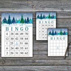 Winter forest bingo game card,Christmas bingo game card,Christmas Bingo Printable,Holiday Bingo,INSTANT DOWNLOAD-83-