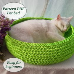 Crochet pet bed pattern pdf Digital instruction manual in PDF format with photo Crochet cat cave Cat furniture Handmade