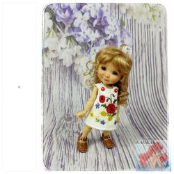 Doll clothes "Poppies 1" for Twinkles Meadow Doll/IrrealDoll, Lati Yellow, Dress Pukifee.For Doll Size: 6 in-6 1/2