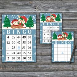 Christmas deer bingo game card,Christmas bingo game card,Christmas Bingo Printable,Holiday Bingo Card,INSTANT DOWNLOAD87