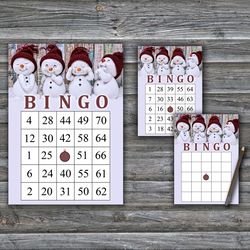 funny snowman bingo game card,christmas bingo game card,christmas bingo printable,holiday bingo card,instant download-92