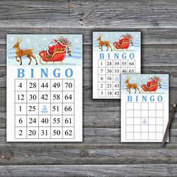 Santa carriage bingo game card,Christmas bingo game card,Christmas Bingo Printable,Holiday Bingo,INSTANT DOWNLOAD-95