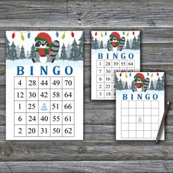 Winter animals bingo game card,Christmas bingo game card,Christmas Bingo Printable,Holiday Bingo,INSTANT DOWNLOAD-98