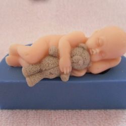 Baby with a teddy bear - silicone mold