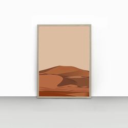 Sand Desert Dune Art Print | Abstract Desert Art Poster | Desert Print Illustration Minimalist | Boho Wall Decor |