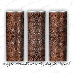 Tooled leather tumbler design sublimation, Lace Digital wrap PNG Instant download 20oz tapered straight Makerflo tumbler