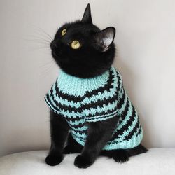 Cat jumper Pet sweater  Hand knit cat sweater Clothes for cat Sweater for cats Knitting pets clothes Cat jumper
