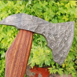 Hand Forged Damascus steel Hatchet Tomahawk Hunting Viking Axe