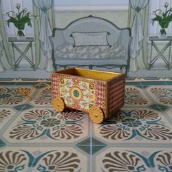 Trolley for dollhouse. Doll toy.1:12 scale.