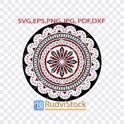 Tattoo Svg. Polynesian Fijian circle mandala pattern design