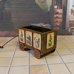 Toy Trolley. Toy For Dolls. Puppet Miniature.1:12 Scale.