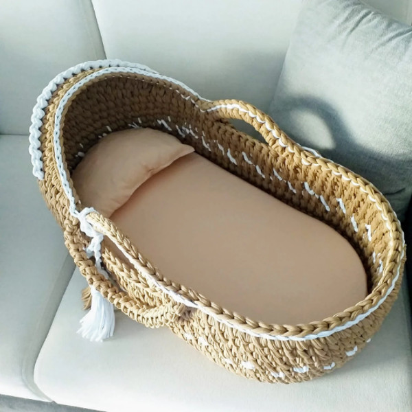 Moses Basket, Knit Moses Basket, Bassinet Baby Basket, Baby Shower Gift, Newborn Baby Gift, Baby nest (2).png
