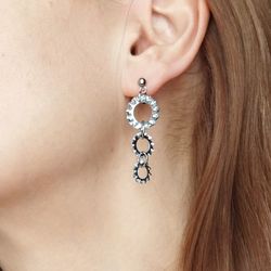 Grunge earrings men Futuristic earrings unisex Cyberpunk geek gift Cog earrings pop punk