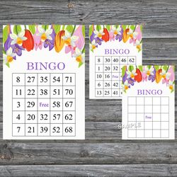 Tulip bingo game card,Floral bingo game card,Floral Printable Bingo,Flower themed bingo game,INSTANT DOWNLOAD-127