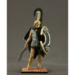 Painted toy tin soldier 54mm Historical Miniature Ancient Greece. Thespian hoplite