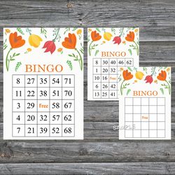 Tulip flower bingo game card,Floral bingo game card,Floral Printable Bingo,Flower themed bingo game,INSTANT DOWNLOAD-112