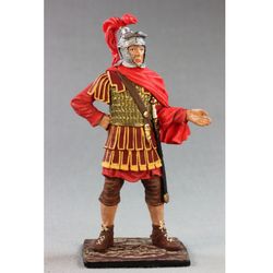 Painted toy tin soldier 54mm Historical Miniature Ancient Rome. Roman cavalry officer