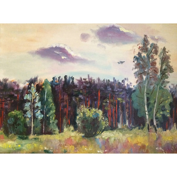 pine forest painting