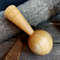 Handmade wooden scoop from natural willow wood with decorated handle - 04