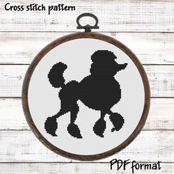 Poodle cross stitch pattern PDF, Dog cross stitch design, Easy beginner cross stitch chart