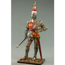 Painted Collectible Tin Toy Soldier 54 mm knight miniature figures Middle Ages Medieval. Richard Neville, England