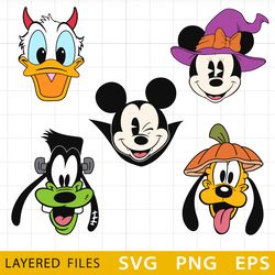 Halloween Disney Bundle Svg, Disney Halloween Cricut, Minnie Mouse Witch Digital, Spooky Disney Characters Download