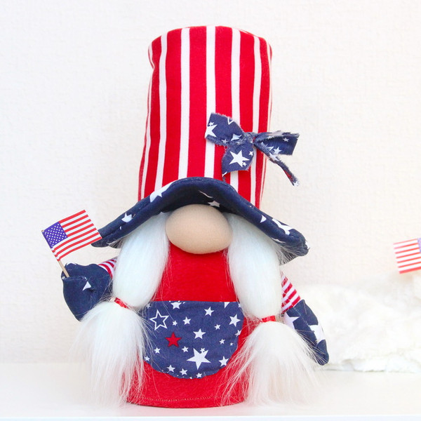 Patriotic Gnome GIRL  American Flag Decor  Independence Day Gnomes  July 4.jpg