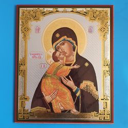 Vladimir Mother of God | The Virgin of Vladimir | Orthodox wooden icon 7.09x8.66" free shipping
