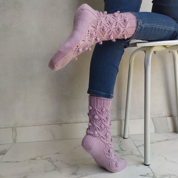 Pink-womens-warm-handmade-socks-4