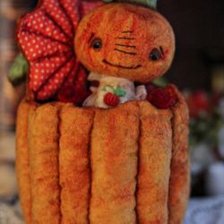 Handmade Teddy Bear OOAK Vintage Victorian Style toy gift Halloween pumpkin Stuffed bears animal toys bear plushinnes