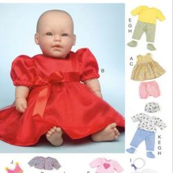 Baby Doll Clothes  MC Calls 7066 Patterns for 11-12 and 15 inch  Digital
