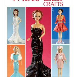 PDF Copy MC Calls 7520 Pattern Clothes for Barbie Doll and Fashion Dolls 11 1\2 inch