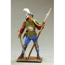 Painted Collectible Tin Toy Soldier 54 mm knight miniature figures Middle Ages Medieval. Swiss foot soldier