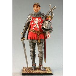 Painted Collectible Tin Toy Soldier 54 mm knight miniature figures Middle Ages Medieval. Western European knight