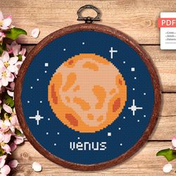 Venus Cross Stitch Pattern, Planets Cross Stitch Pattern, Venus Pattern, Space Cross Stitch Pattern