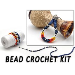 DIY keychain kit, Keychain craft kit, Bead crochet kit, Jewelry making kit, Gift for her, Party kit, Keychain kit