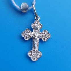Orthodox blessed cross crucifix made of silver 925 free shipping from the Orthodox store