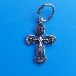 Orthodox blessed cross crucifix made of silver 925 small cross perfectly suits for children free shipping